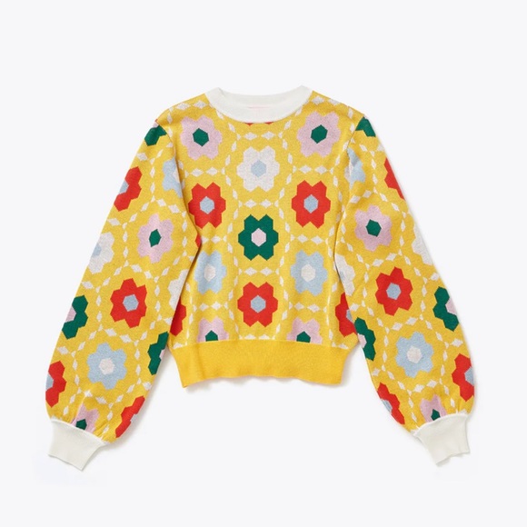 NWT Ban.do Floral Quilted Balloon Sleeve Sweater Size S - Picture 14 of 14